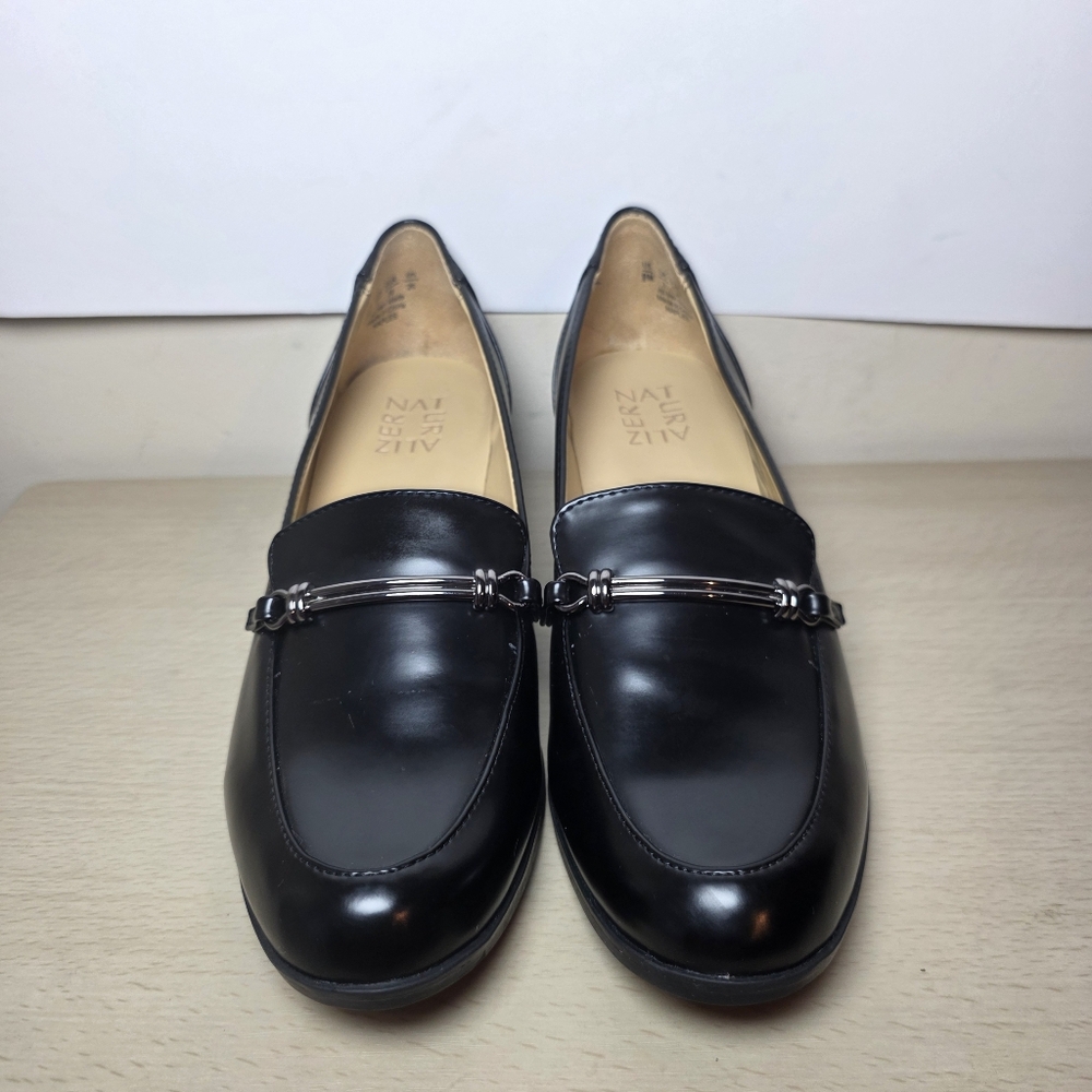 Naturalizer Women's Black Leather Loafers Penny Slip On Shoes Size 9
